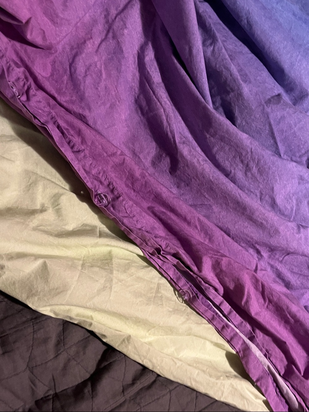 Pottery Barn Teen ~ Multi-Color Green Blue Purple Rainbow 🌈 Ombre Duvet ~ Queen - Picture 11 of 11